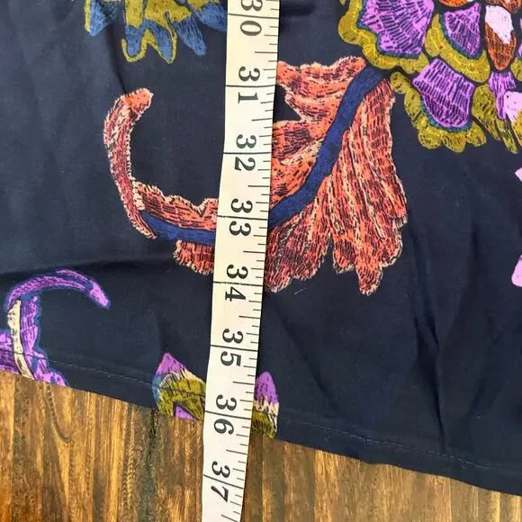 FRNCH Aliciana Black Purple Long Sleeve Paisley Dress Size Large - Picture 8 of 10